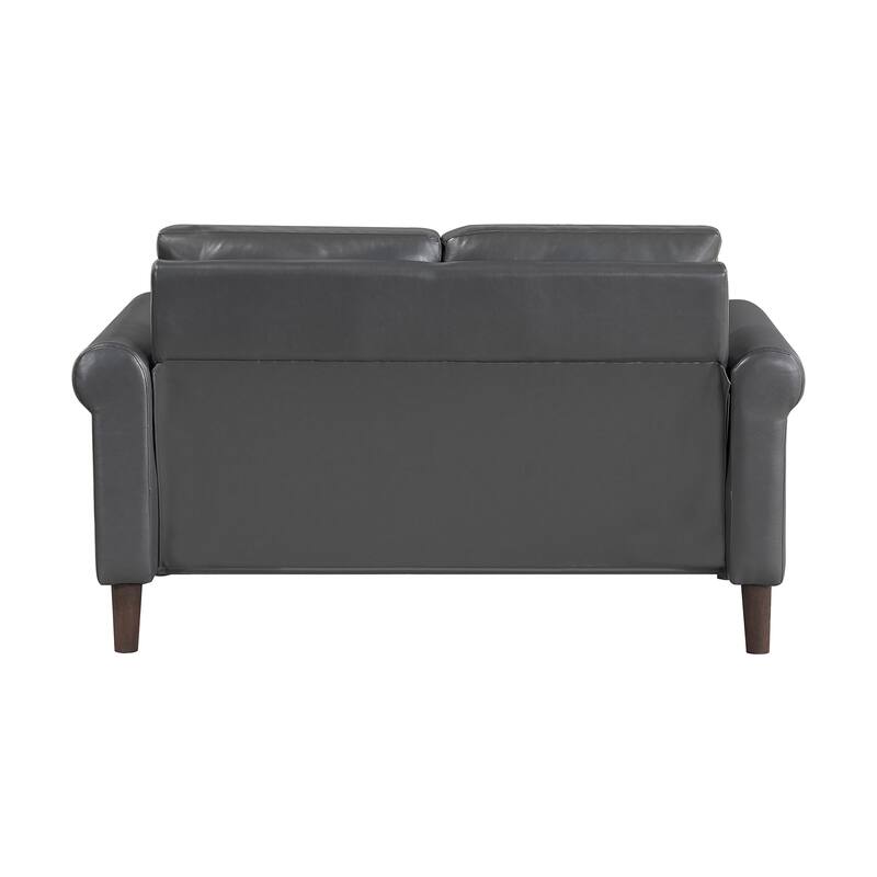 Fremont & Park Frances Faux Leather 2-Piece Living Room Set - Brown Finish Feet