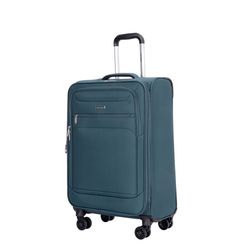 3-Piece Set (18/Travelbag /toiletry bag) ,Softshell Suitcase Spinner Wheels Terylene Polyester Luggage Sets