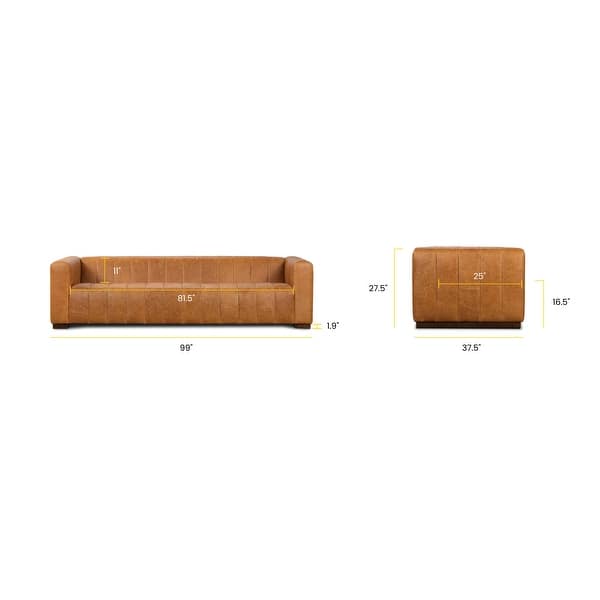 Poly and Bark Canale Sofa Genuine Italian Leather On Sale Bed Bath & Beyond 32336197
