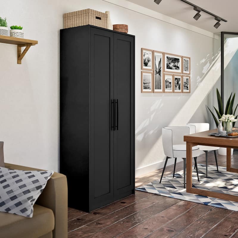 Prepac Elite Premium Home Storage Cabinet with Panel Doors 16" D x 32" W x 72" H - 32 in W x 72 in H x 16 in D