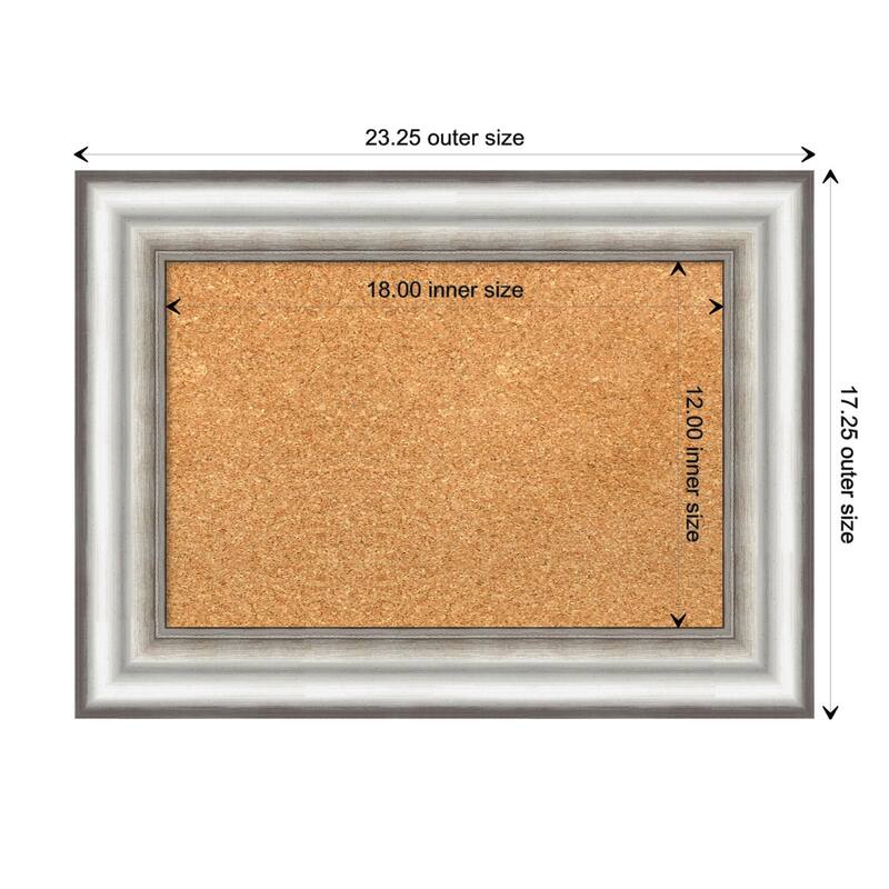 Salon Silver Framed Cork Bulletin Memo Board
