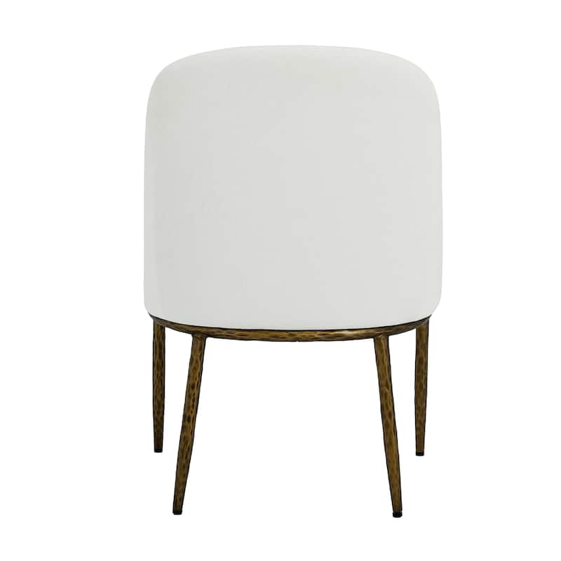 Christopher Knight Home - Ameson Artisan Upholstered Dining Chairs Set with Amrest, Hammered Metal Legs & Padded Seat