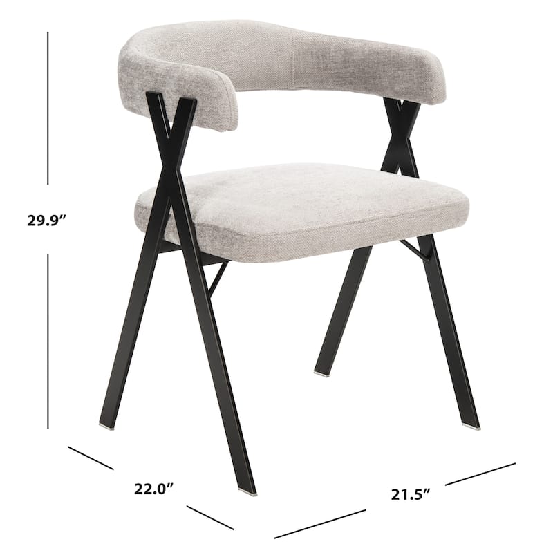 SAFAVIEH Couture Daneen Chenille Dining Chair - 21.5" W x 22" L x 29.9" H - 22Wx22Dx30H
