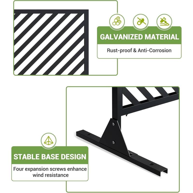 72" H×40" W Freestanding Privacy Screen, Decorative Outdoor Panel for Deck, Porch, Patio