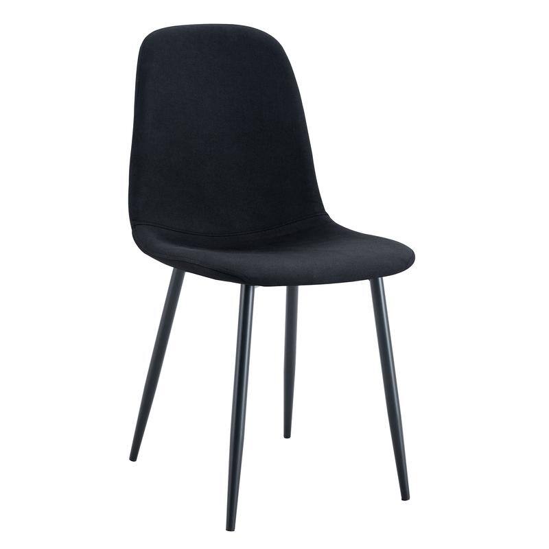 Set of 4 Luxury Dining Chairs – High-Resilience Linen-Cotton Upholstery with Sleek Metal Legs for Timeless Elegance‌