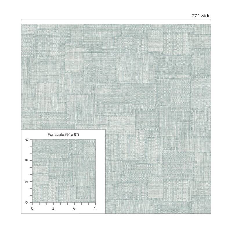 Seabrook Designs Woven Blocks Embossed Vinyl Unpasted Wallpaper