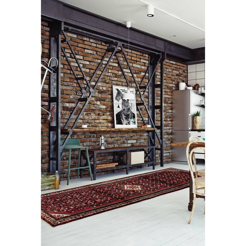 ECARPETGALLERY Hand-knotted Andelz Red Wool Rug - 3'8 x 12'4