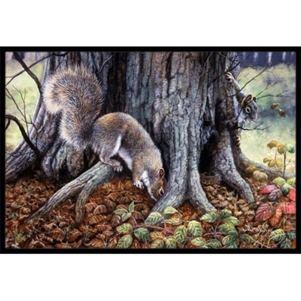 Carolines Treasures BDBA0260MAT Grey Squirrels Around the Tree Indoor or Outdoor Mat 18 x 27