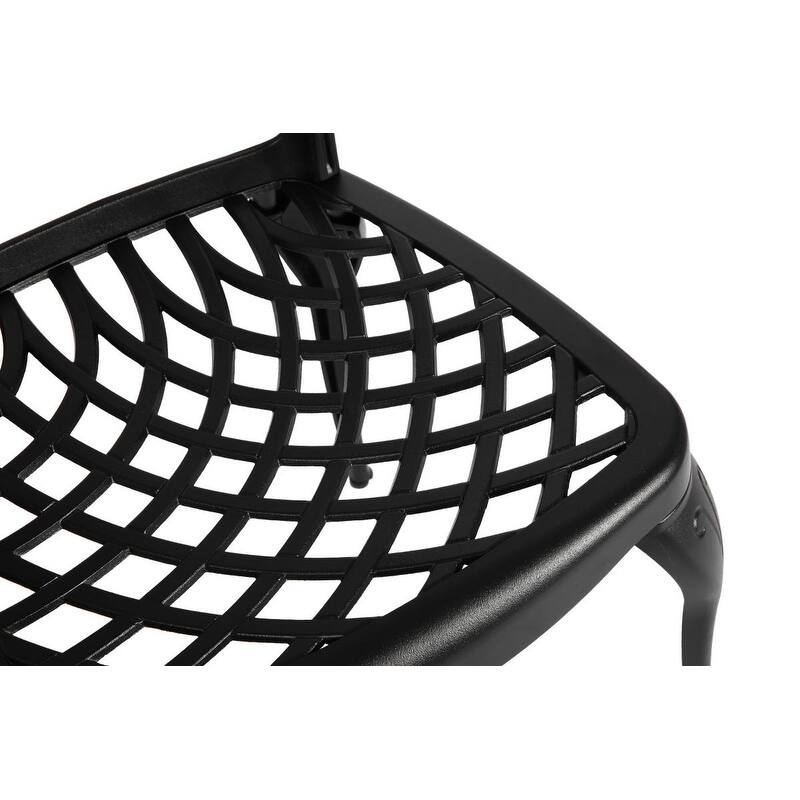 Bistro Set 3 Piece Rustproof Cast Aluminum Patio Furniture Sets black