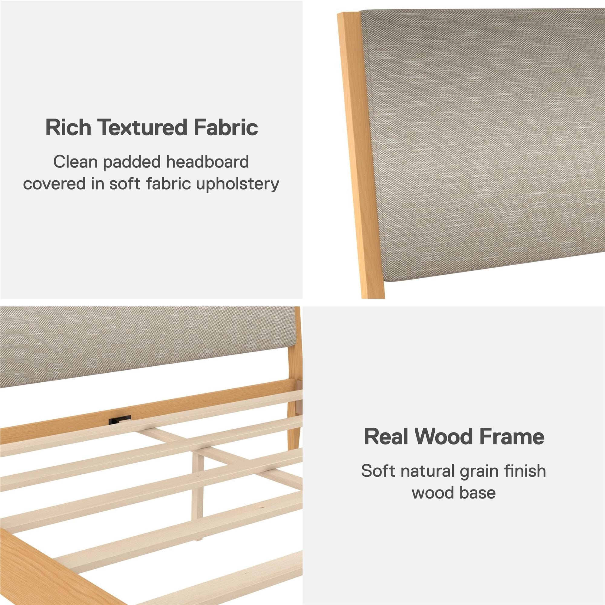 Avenue Greene Xia Wood and Upholstered Platform Bed - On