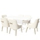 preview thumbnail 34 of 65, 7-Piece Clihome High-gloss Extendable Table Velvet Chair Dining Set
