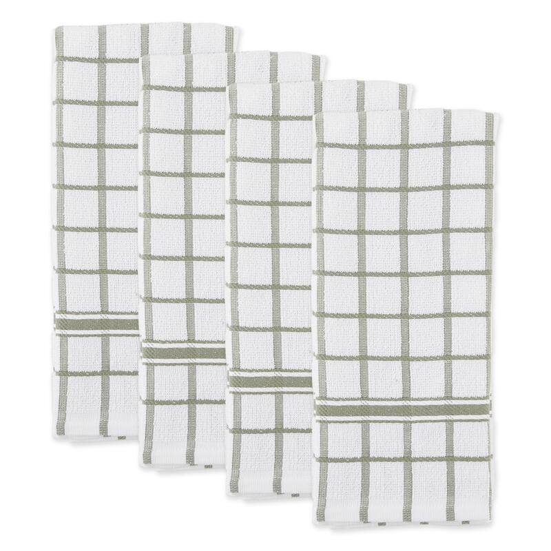 DII Artichoke Windowpane Terry Dishtowel (Set of 4)