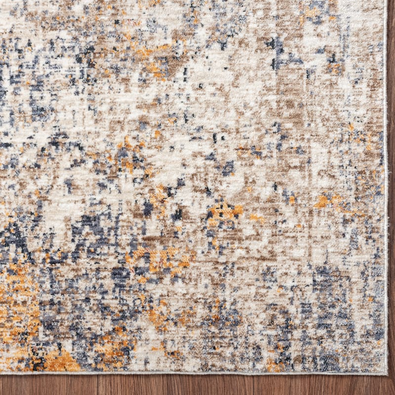 Midnight/Tan Tribal Area Rug