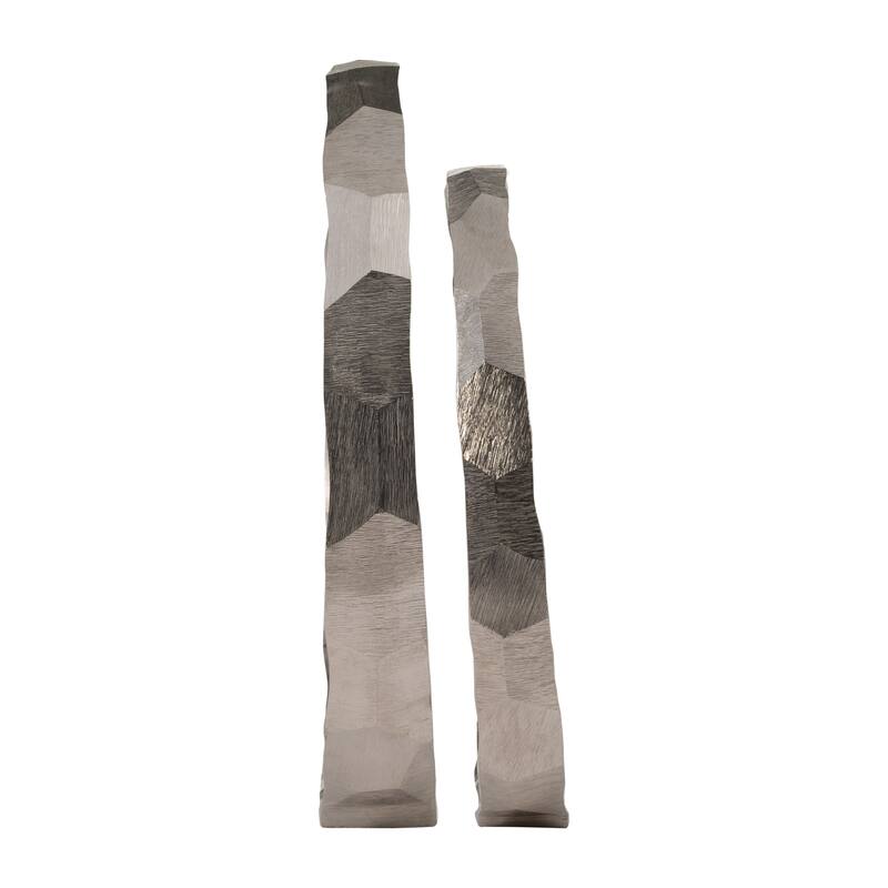Sagebrook Home Set of 2 Hammered Metal Decorative Ring Sculptures