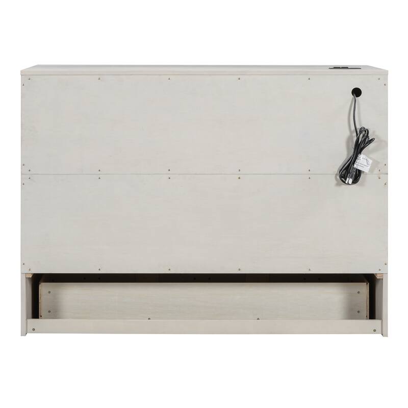 Full Size Modern Style Murphy Bed with Large Versatile Storage Drawers for Bedroom