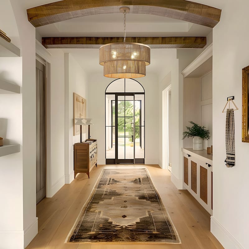 Starsky 5-Light Tiered Rattan Drum Pendant