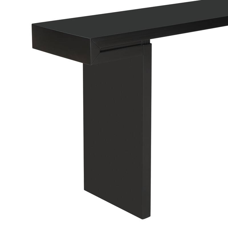 U-Style Large Console Table, Stylish Entryway Table with Geometric Design and Adjustable Feet