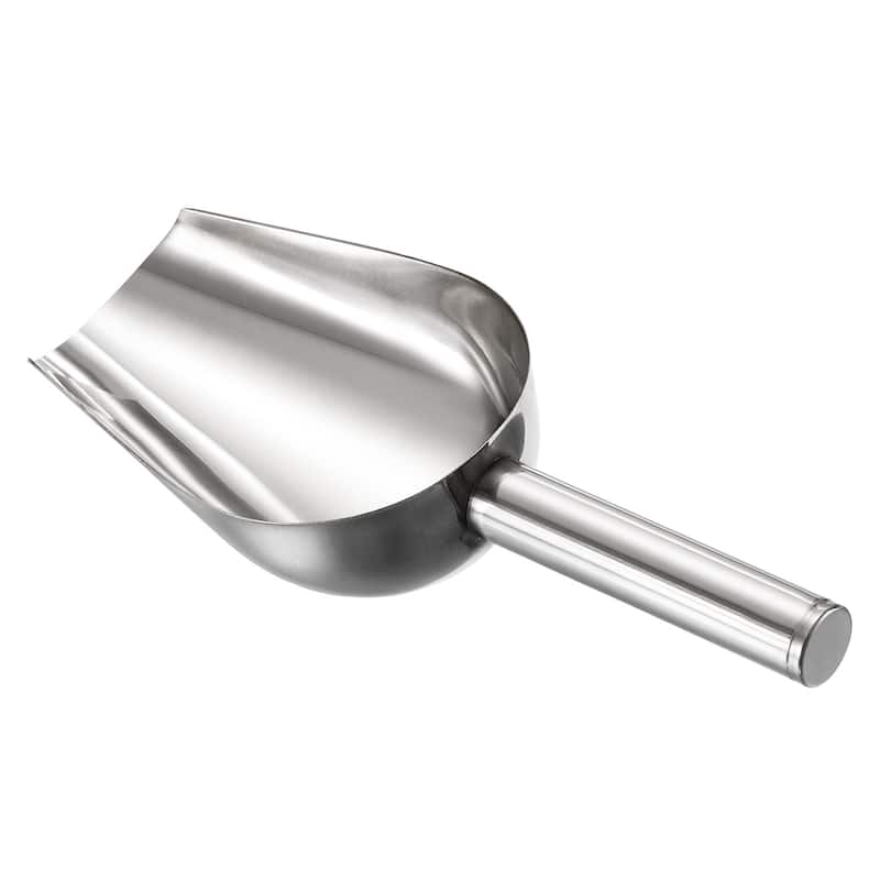 Ice Scoop Stainless Steel 8.7x2.4" Flour Cereal Sugar Food Utility Shovel - Silver