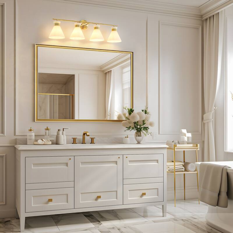 Dimmable Bathroom Vanity Light with Glass Shade