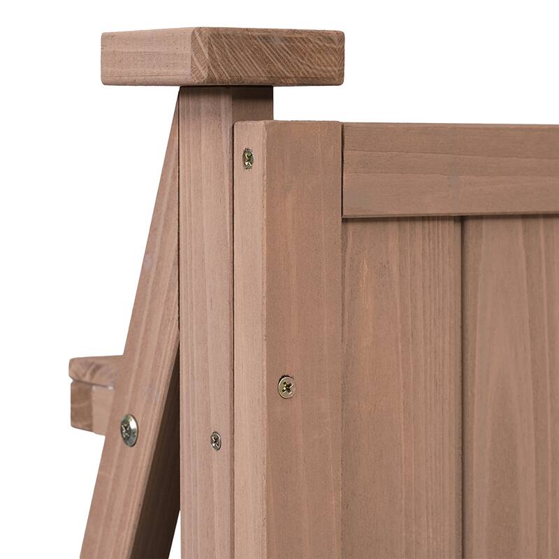 Outdoor Potting Bench Table, Gardening Workstation with Open Storage Shelves, Fir Wood Workstation with 2 Drawers and Cabinet