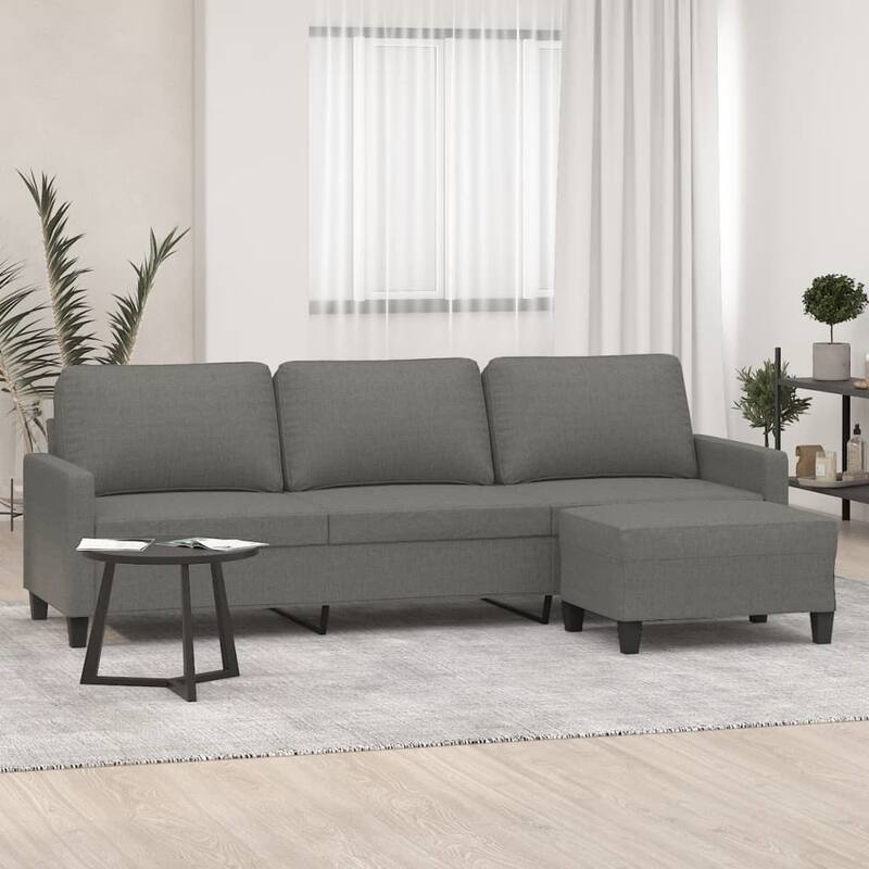 vidaXL Sofa Chair with Footstool Accent Upholstered Living Room Chair Fabric