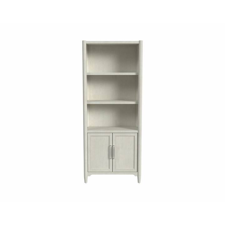 Modern Wood Bookcase with Doors, Office Shelving, Storage Cabinet, Fully Assembled, White