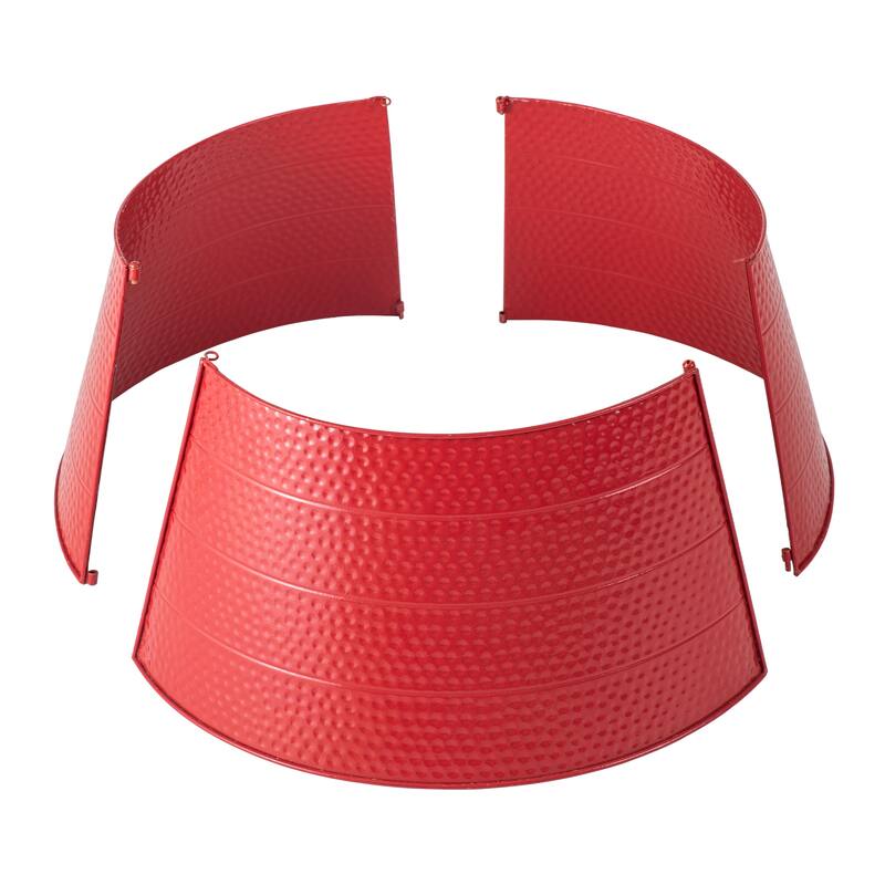 Glitzhome 26"D/22"D Hammered Metal Christmas Tree Collars