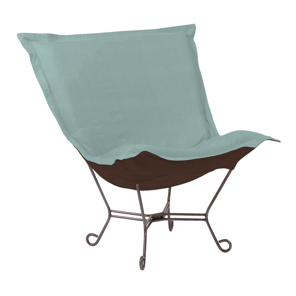 Allan Andrews Scroll Puff Chair with Titanium Frame, Breeze Collection