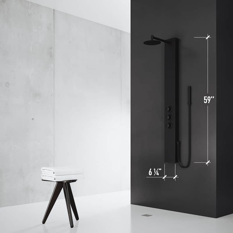 VIGO Ellington 59" H x 6" W 4-Jet Shower Panel with Round Shower Head