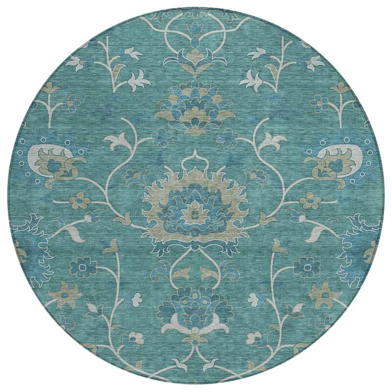 Machine Washable Indoor/ Outdoor Traditional Luna Chantille Rug