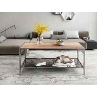 Coffee Table with Mesh Storage Shelf - Bed Bath & Beyond - 36495685