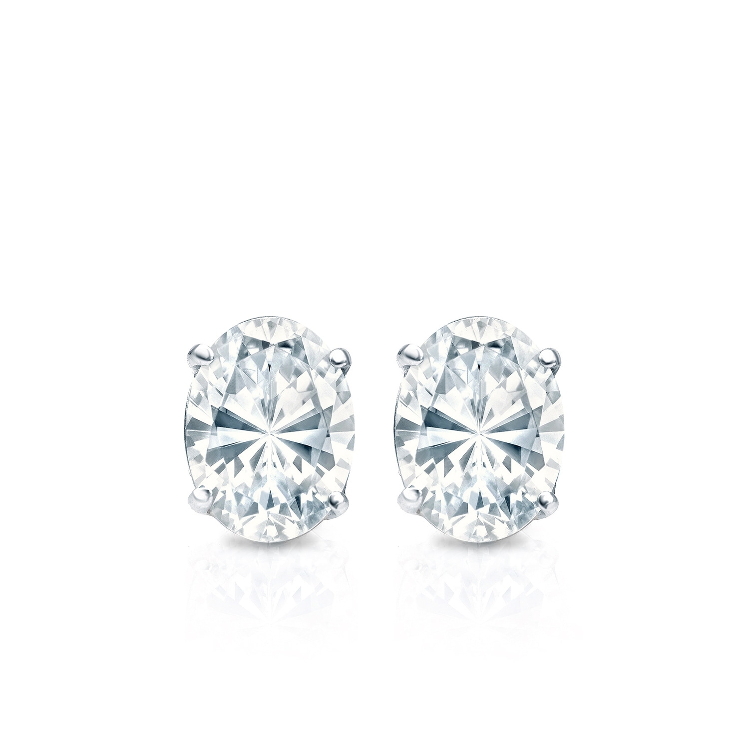 Auriya 14k Gold Lab Grown Diamond Oval Stud Earrings 0.50 to 5.00 ct. tw. Screw-Back (E-F, VS)
