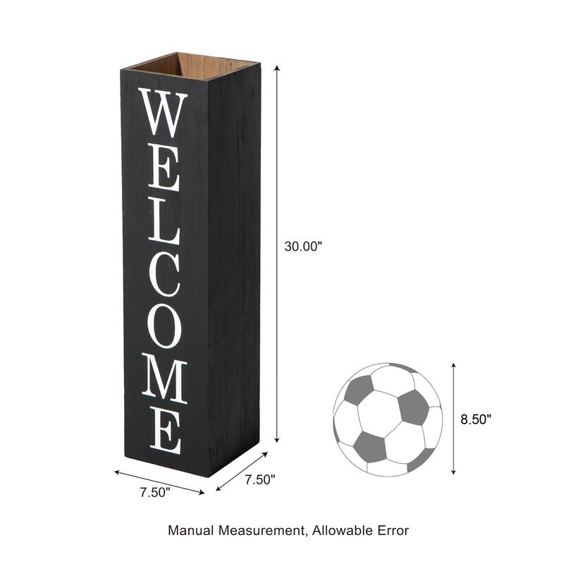 30"H Wooden Welcome Porch Sign Rustic Double Sided Box-shaped "WELCOME, Home" Planter for Front Porch Decor by Glitzhome