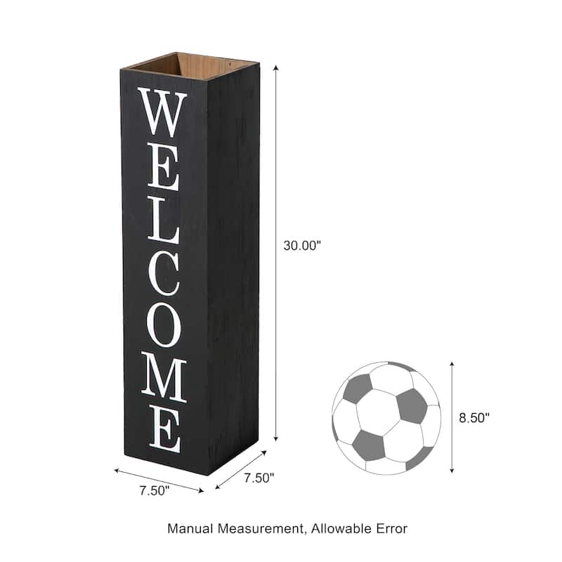 Glitzhome 30"H Double Sided Wooden Black Boxed WELCOME PORCH or WELCOME HOME Porch Sign