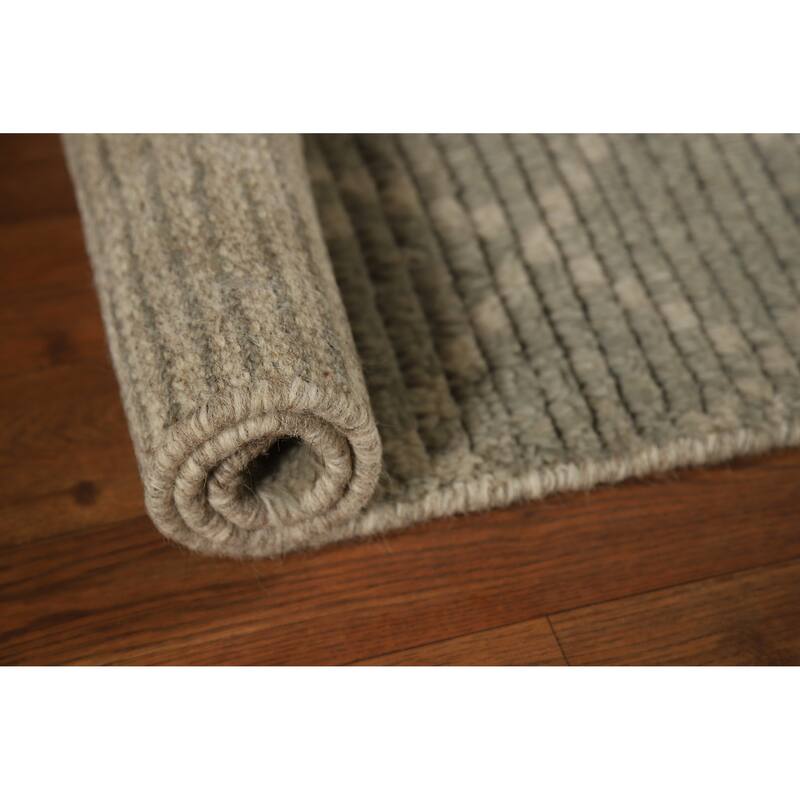 Trellis Striped Moroccan Indian Accent Rug Handmade Wool Carpet - 2'0"x 3'0"