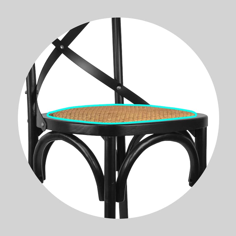 Mid Century Modern Contemporary Antique Style Cross Back X Open Wooden Frame Dining Accent Wood Chairs