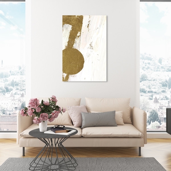 Oliver Gal 'Earthship Birch I' Abstract Wall Art Canvas Print Paint - Gold, White. Opens flyout.