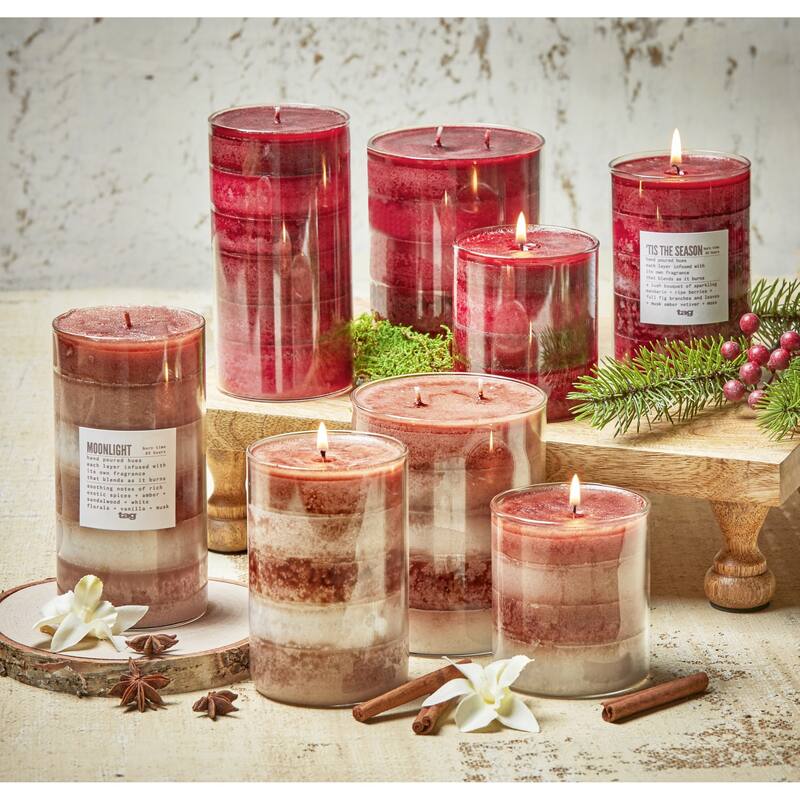 Tis The Season Scented Paraffin Wax Pillar Candle Wide