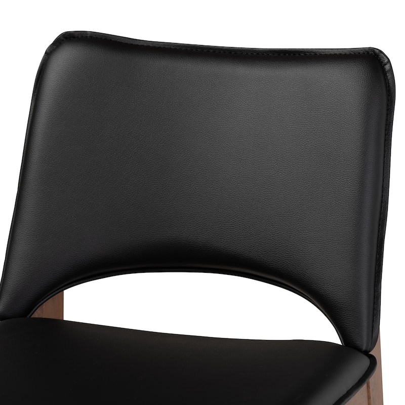 Afton Mid-Century Modern 2-Piece Short Back Dining Chair Set