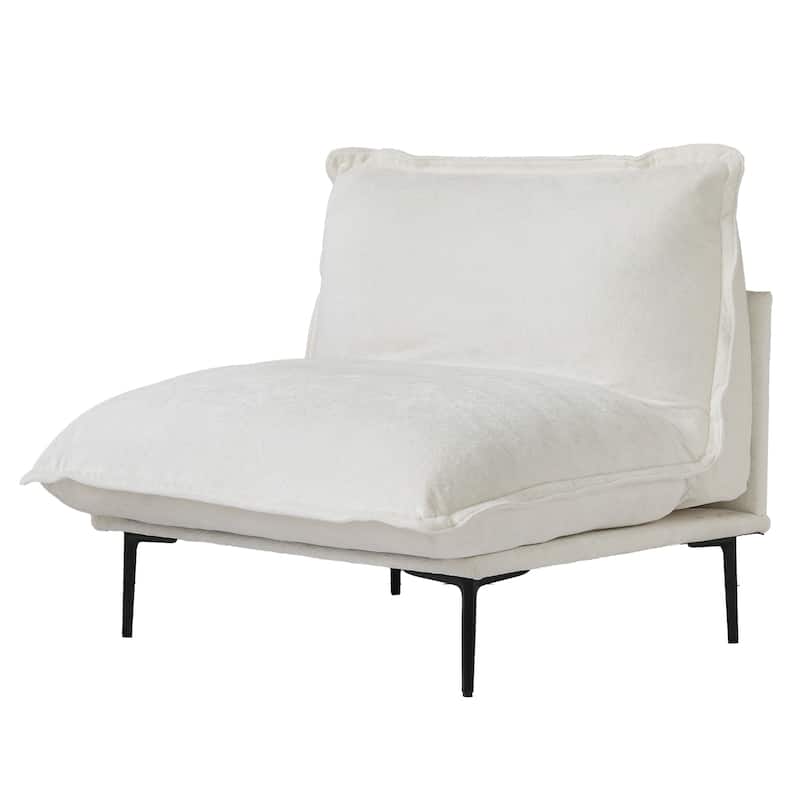111.02'' Down Filled Sectional Sofa Couch Chenille Fabric Upholstery L-Shaped Sofa with Ottoman