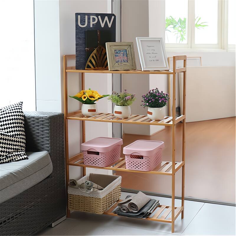 Multi-use Plant Stand Shoes Organize Shelf for Home Storage/Display - Natural Wood