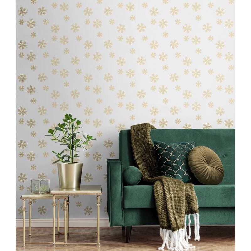 NextWall Snowflakes Peel and Stick Wallpaper
