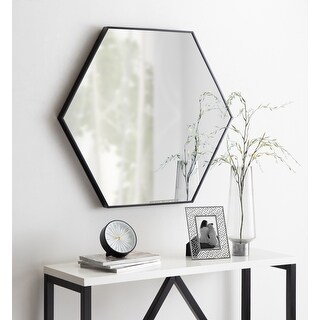 Kate and Laurel Rhodes 6-Sided Hexagon Wall Mirror - 30.75x34.75