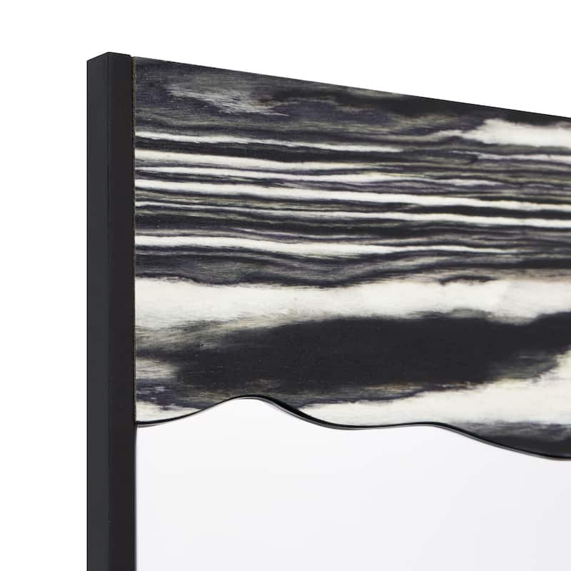 Modern Veil Rectangular Wall Mirror on an Exotica Stained Veneer Frame - 57"x 24"x0.8"