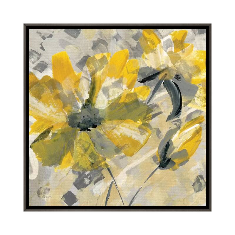 iCanvas "Buttercup I" by Katrina Craven Framed - Charcoal - 37x37