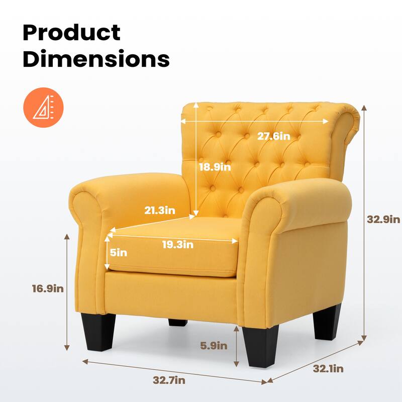 VredHom Accent Chair Club Chair Single Sofa Armchair - 32.08'' L x 32.67 '' W x 32.87 '' H