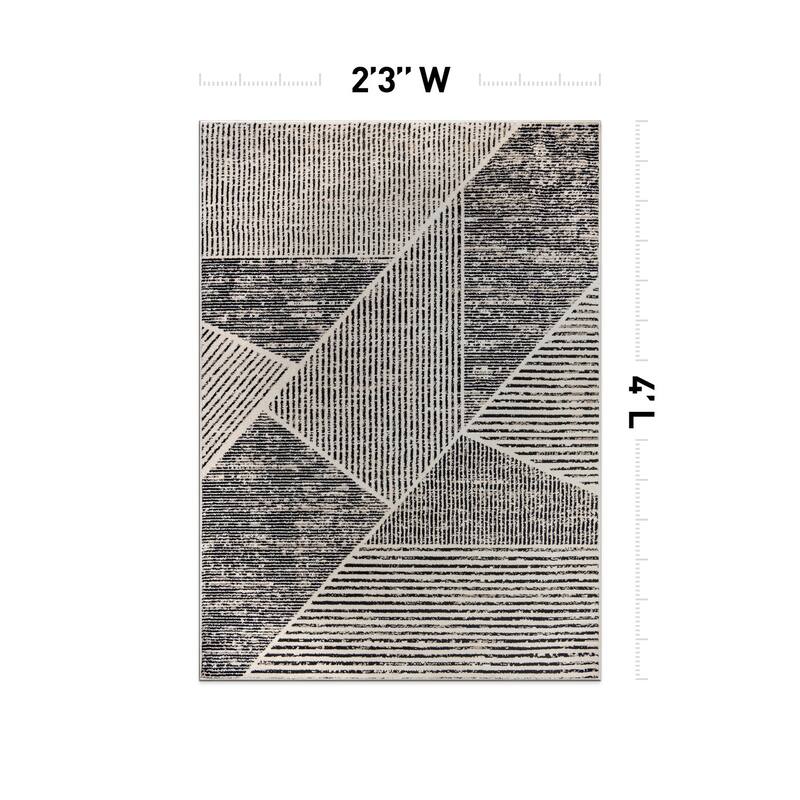 Contemporary Distressed Geometric Stylish Area Rug for Any Room