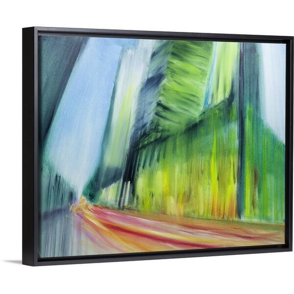 Shop Abstract Painting Of Urban Street Scene Black Float Frame