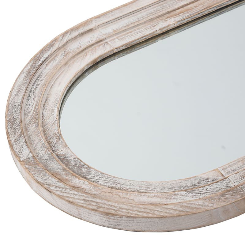 Wooden Frame Ladder-Style Wall Mirror - 71*31