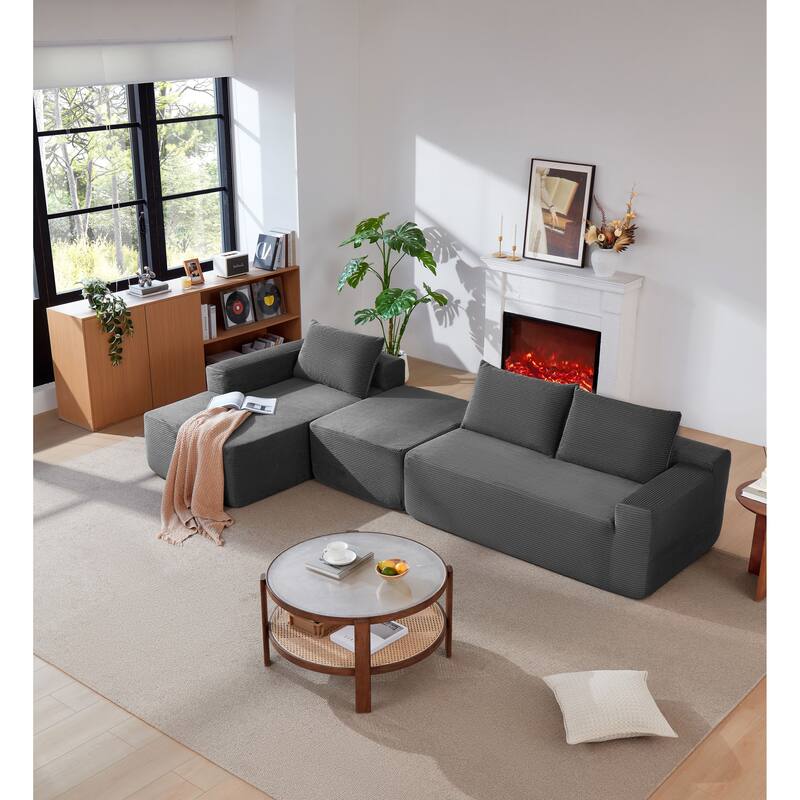 105.7"Cloud Sectional Couch with U-Shaped Chaise,Modern Modular Sofa with Deep Seat